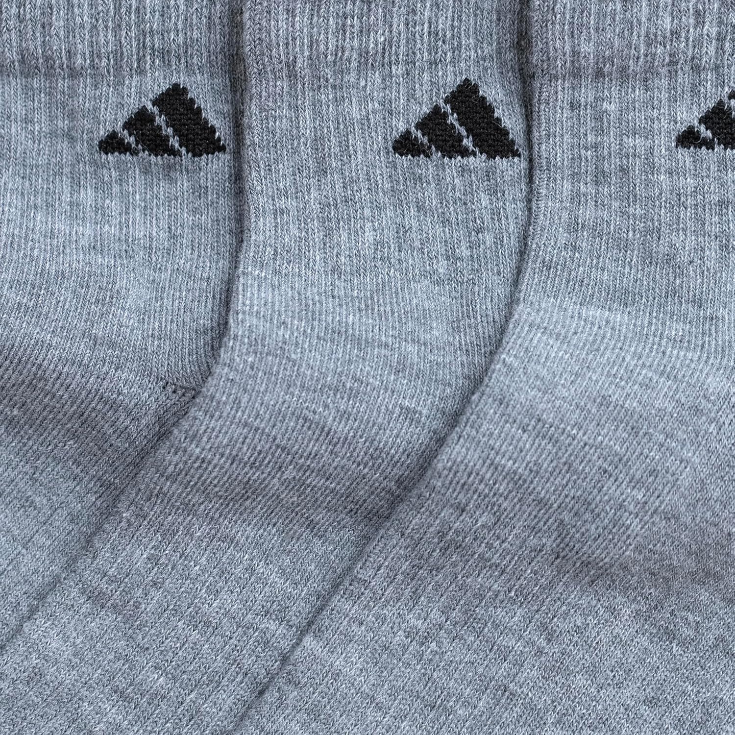 image:imageadidas Mens Athletic Cushioned 6Pack QuarterHeather GreyBlack