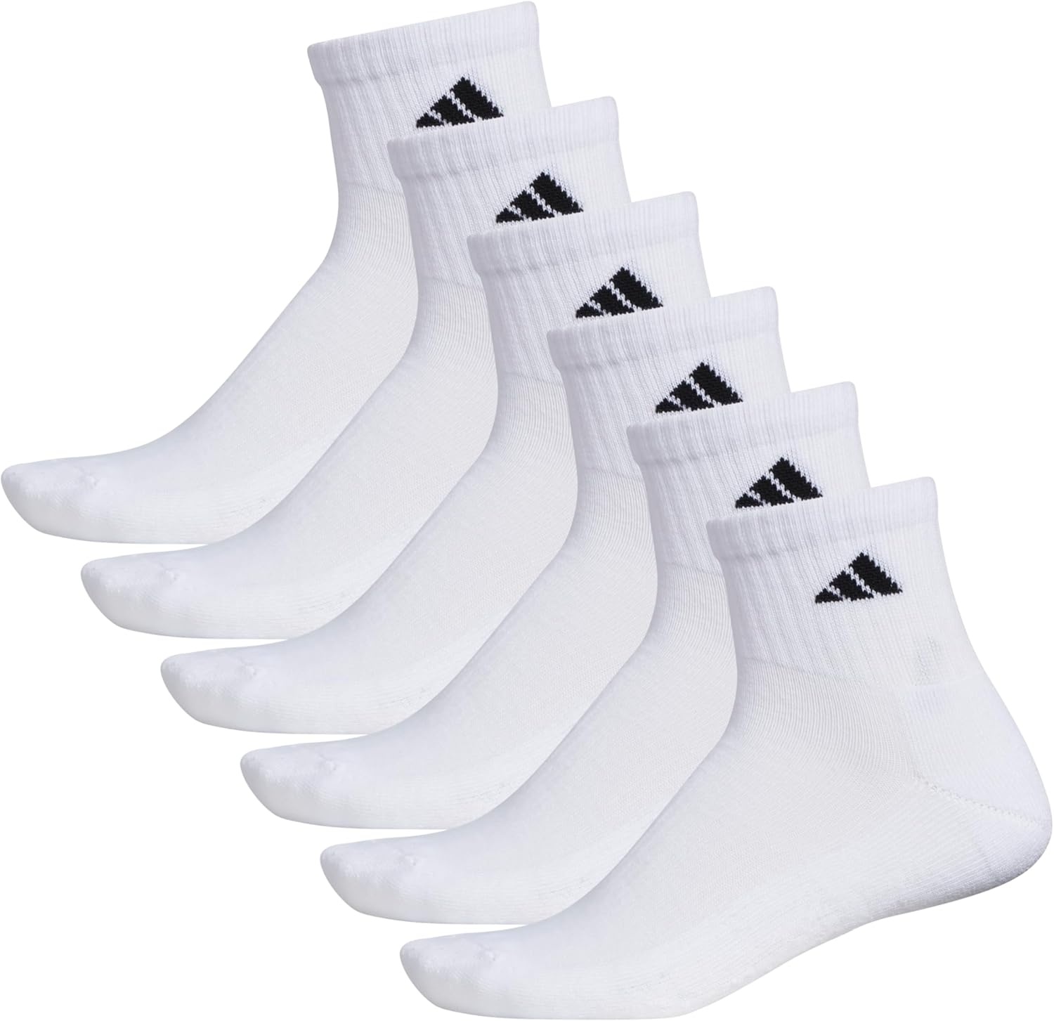 image:imageadidas Mens Athletic Cushioned 6Pack QuarterWhiteBlack