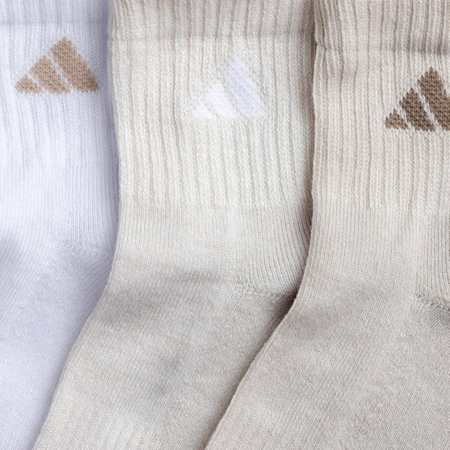 image:imageadidas Mens Athletic Cushioned 6Pack QuarterWhiteWonder BeigeAlumina Beige