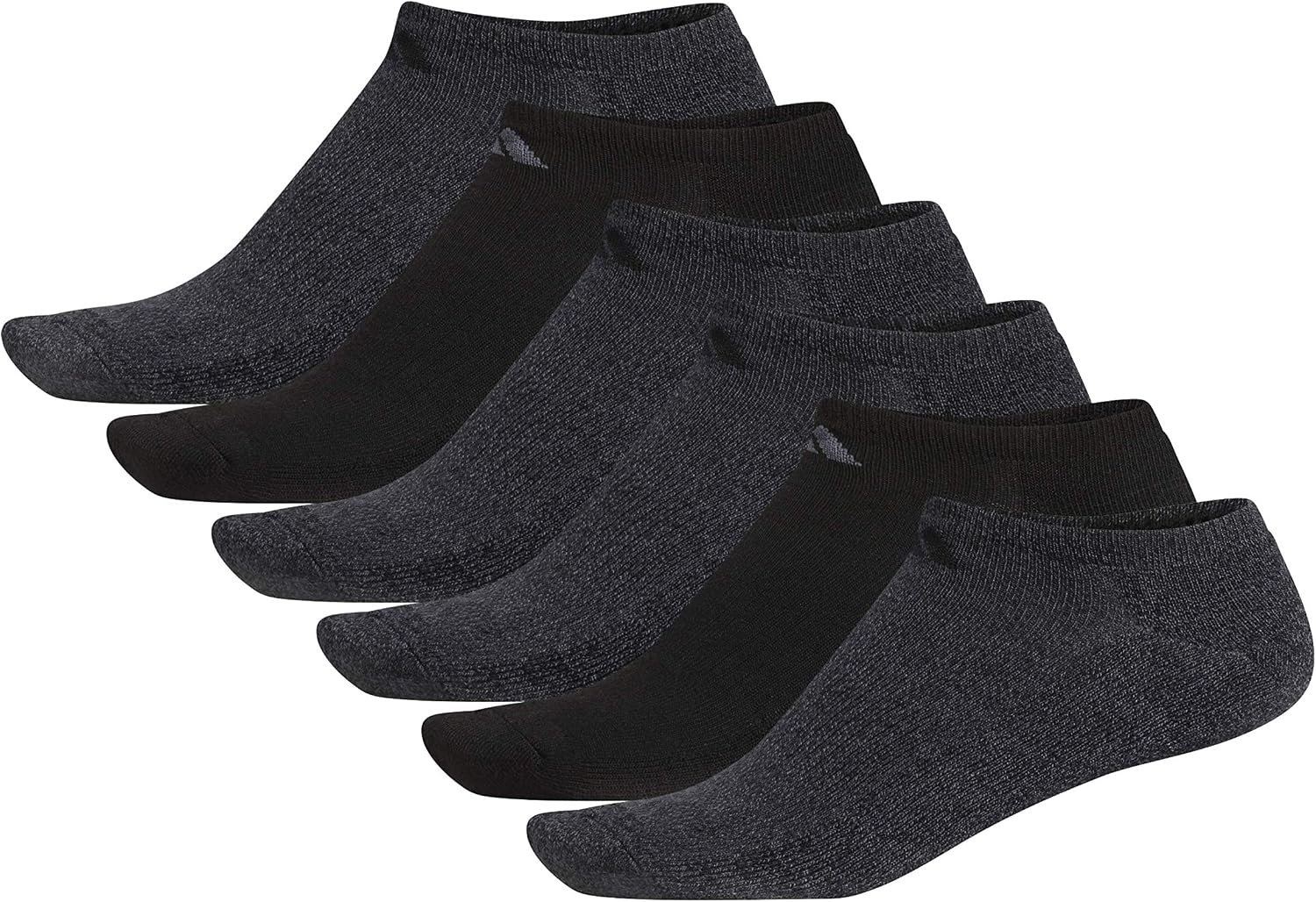 image:imageadidas Mens Athletic Cushioned No Show Socks 6 Pairs Durable amp ComfortableBlackOnix Grey