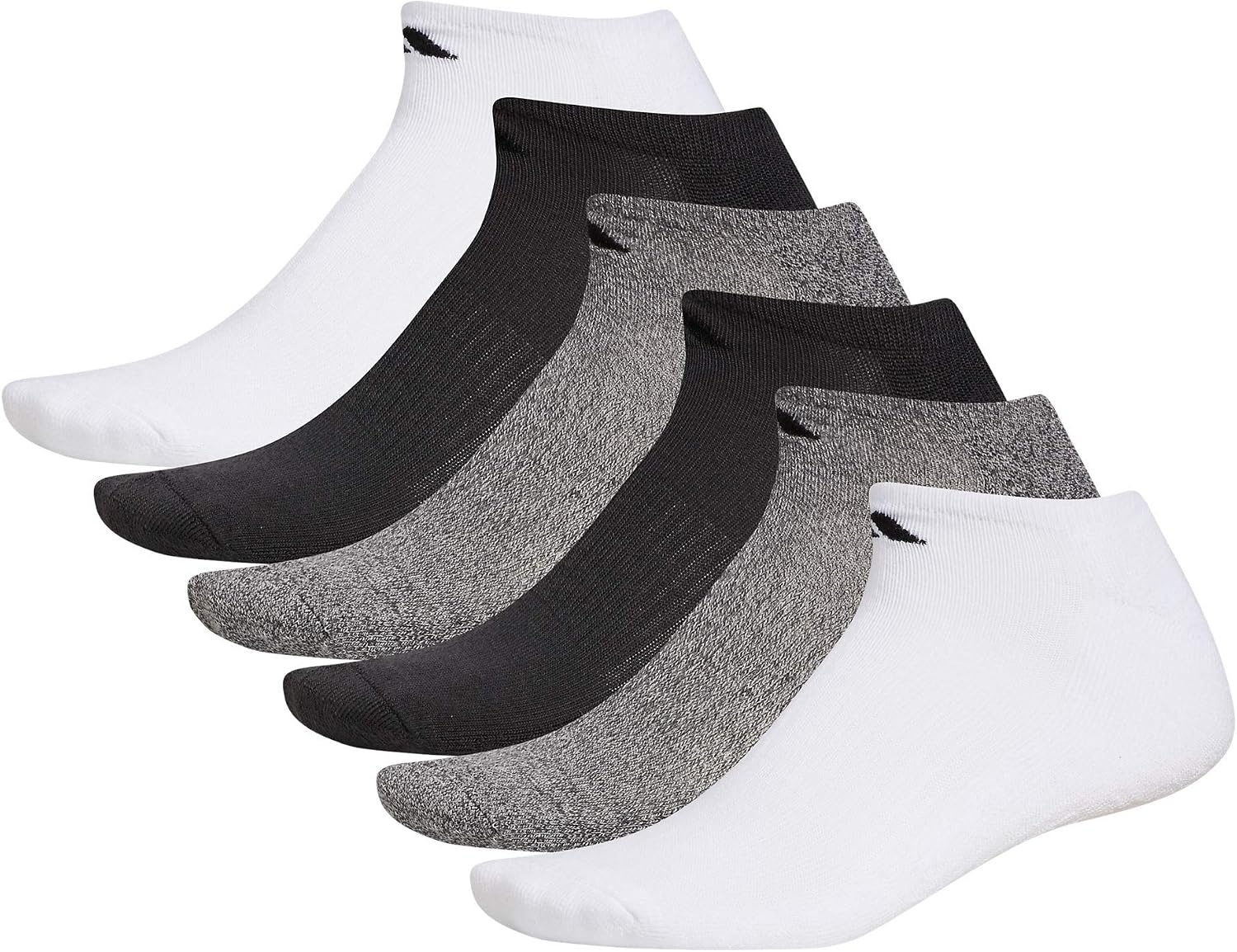 image:imageadidas Mens Athletic Cushioned No Show Socks 6 Pairs Durable amp ComfortableWhiteAlumina BeigeCarbon Grey