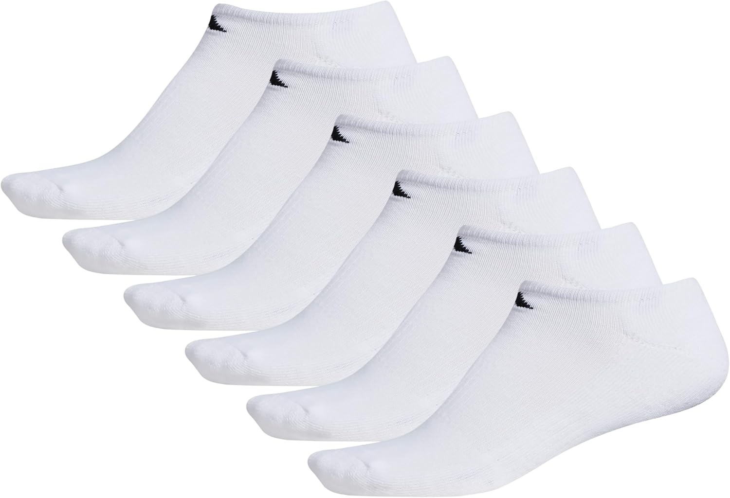 image:imageadidas Mens Athletic Cushioned No Show Socks 6 Pairs Durable amp ComfortableWhiteBlack