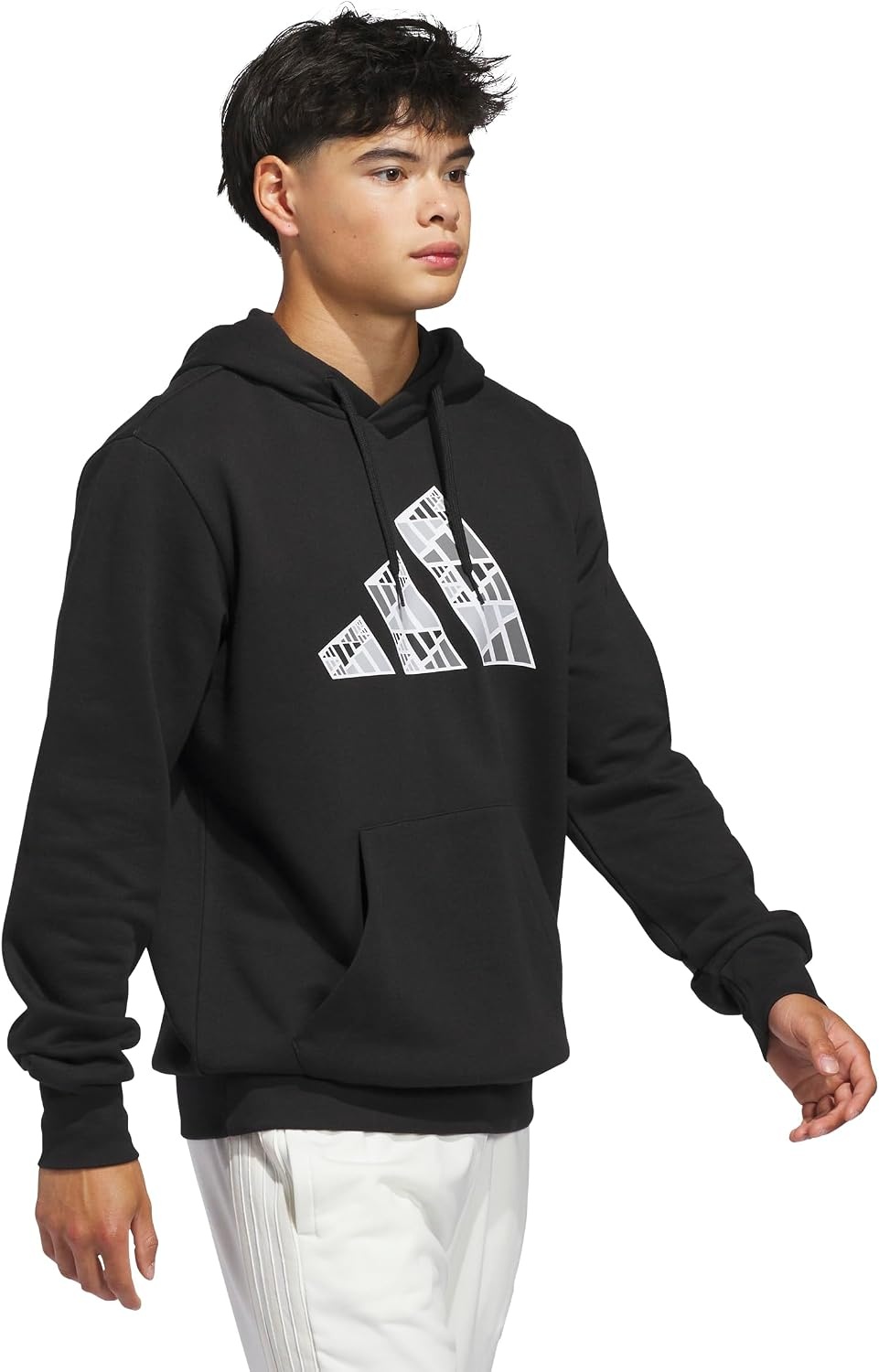 image:imageadidas Mens Big Logo Graphic HoodieBlackWhite