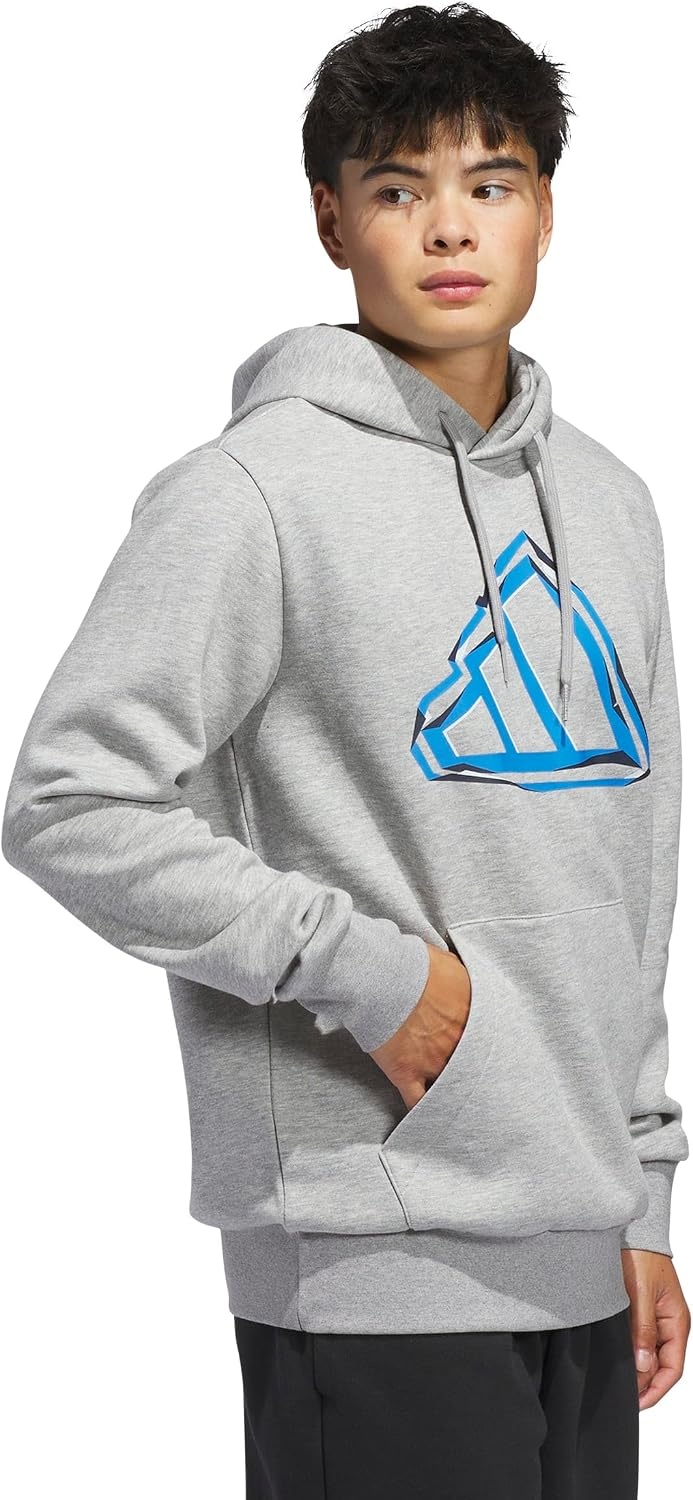 image:imageadidas Mens Big Logo Graphic HoodieMedium Grey HeatherBlue
