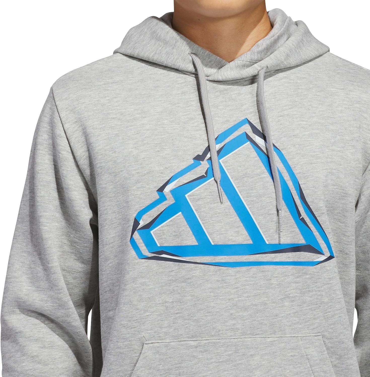 image:imageadidas Mens Big Logo Graphic HoodieMedium Grey HeatherBlue