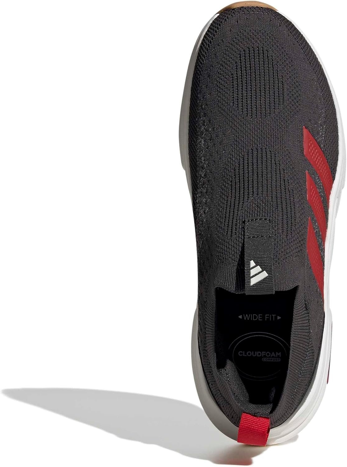 image:imageadidas Mens Cloudfoam Cuxxion Sock Slip On Sneakers Shoes Casual GreyCarbonBetter ScarletWhite