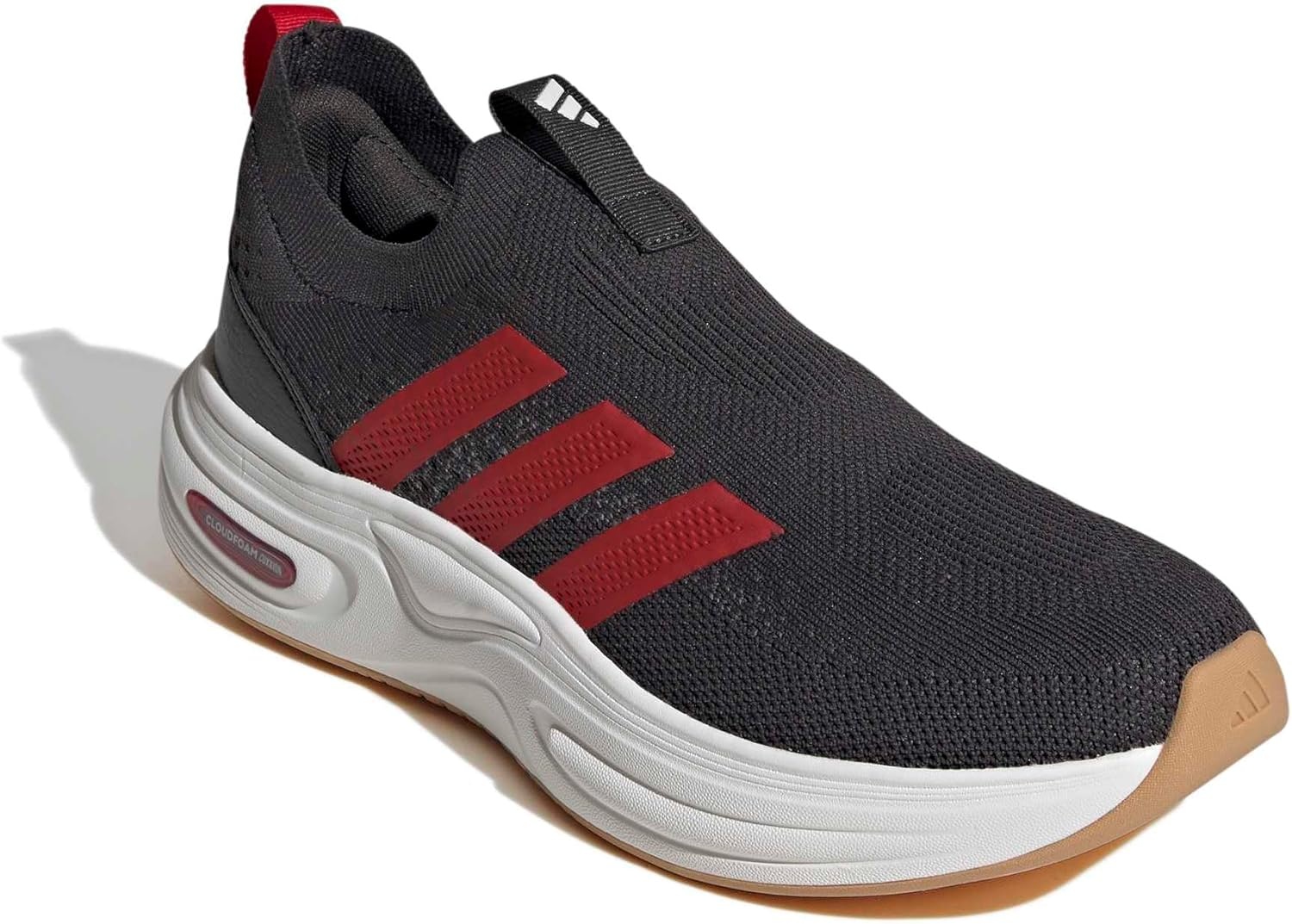 image:imageadidas Mens Cloudfoam Cuxxion Sock Slip On Sneakers Shoes Casual GreyCarbonBetter ScarletWhite