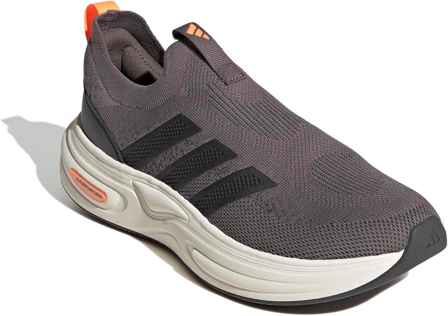 image:imageadidas Mens Cloudfoam Cuxxion Sock Slip On Sneakers Shoes Casual GreyCharcoalCarbonLucid Orange