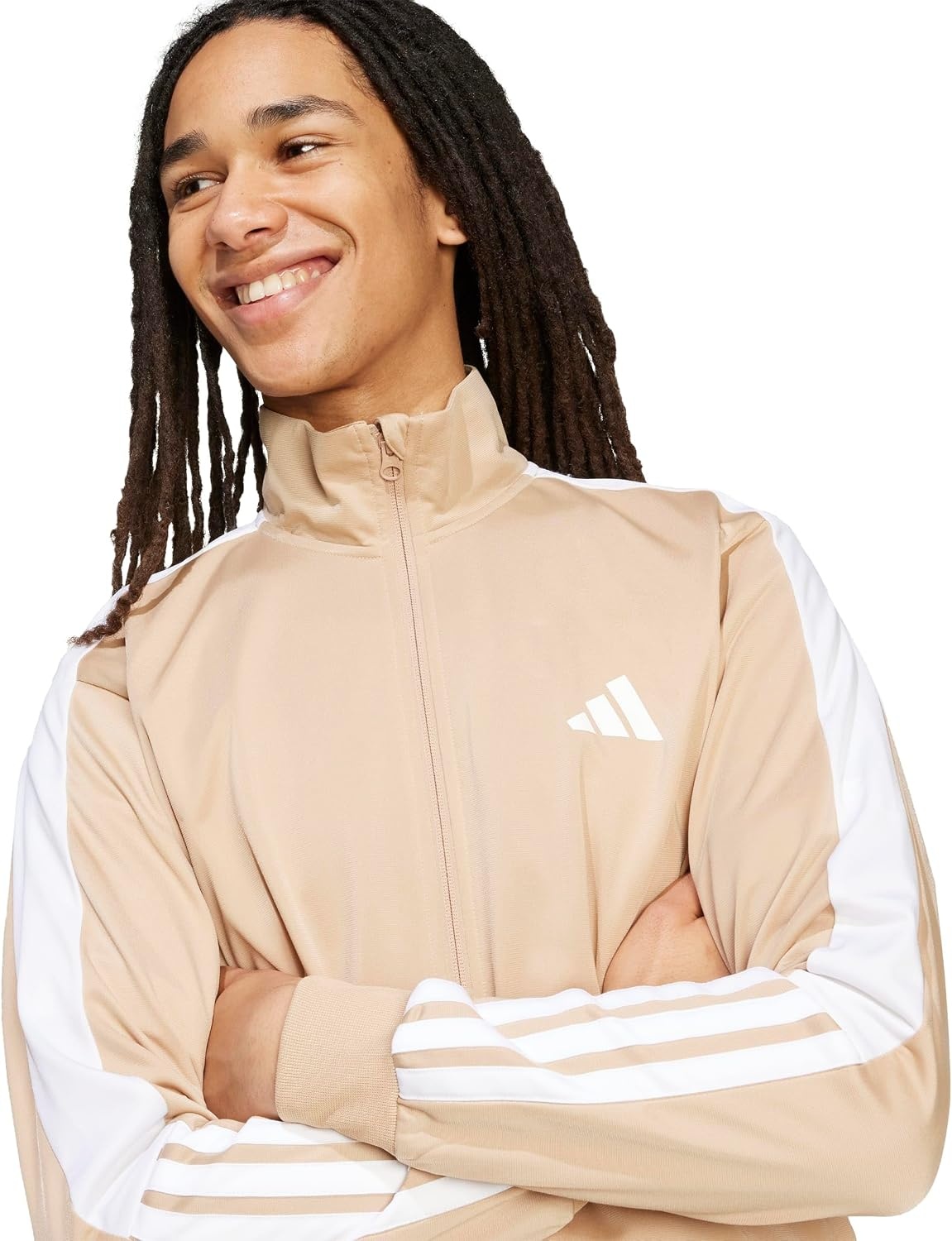 image:imageadidas Mens Colorblock Track TopWarm SandstoneWhite