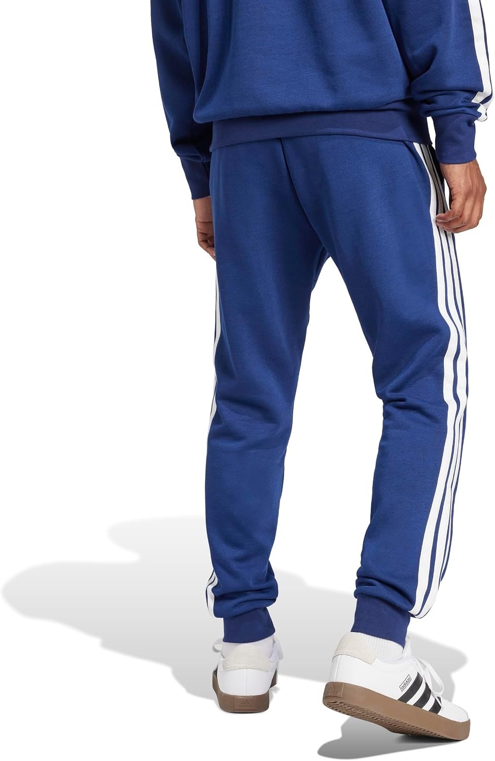 image:imageadidas Mens Essentials 3Stripes Fleece PantsDark BlueWhite