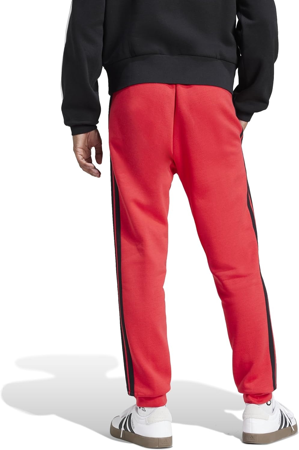 image:imageadidas Mens Essentials 3Stripes Fleece PantsPure RubyBlack
