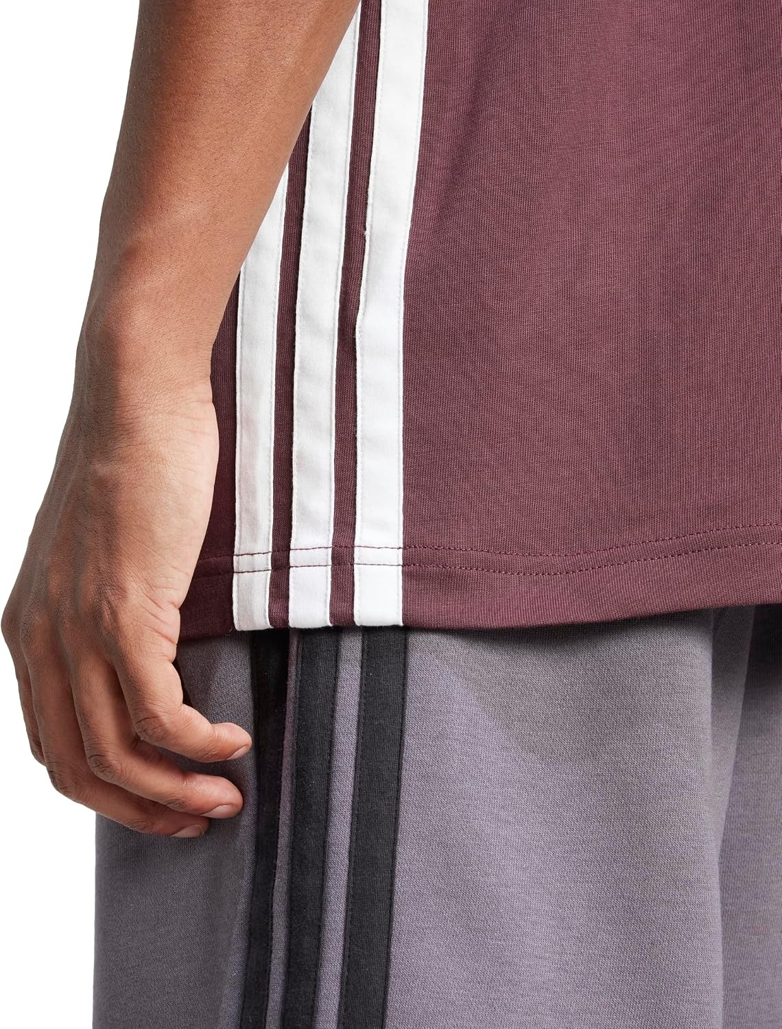 image:imageadidas Mens Essentials 3Stripes Single Jersey TShirtAurora RubyWhite