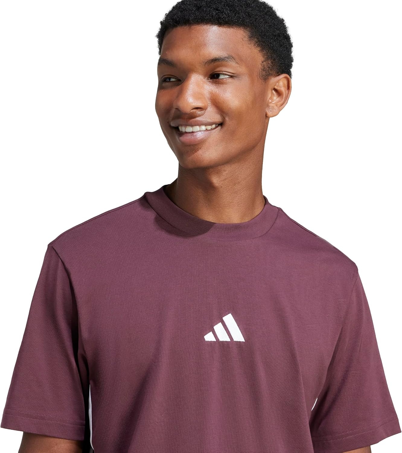 image:imageadidas Mens Essentials 3Stripes Single Jersey TShirtAurora RubyWhite