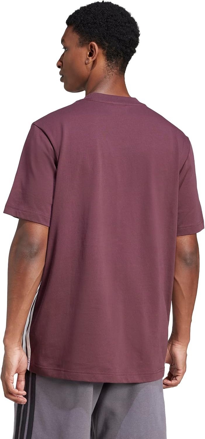 image:imageadidas Mens Essentials 3Stripes Single Jersey TShirtAurora RubyWhite