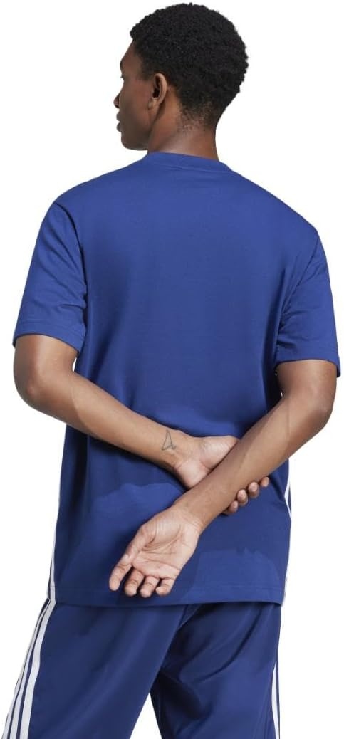 image:imageadidas Mens Essentials 3Stripes Single Jersey TShirtDark BlueWhite