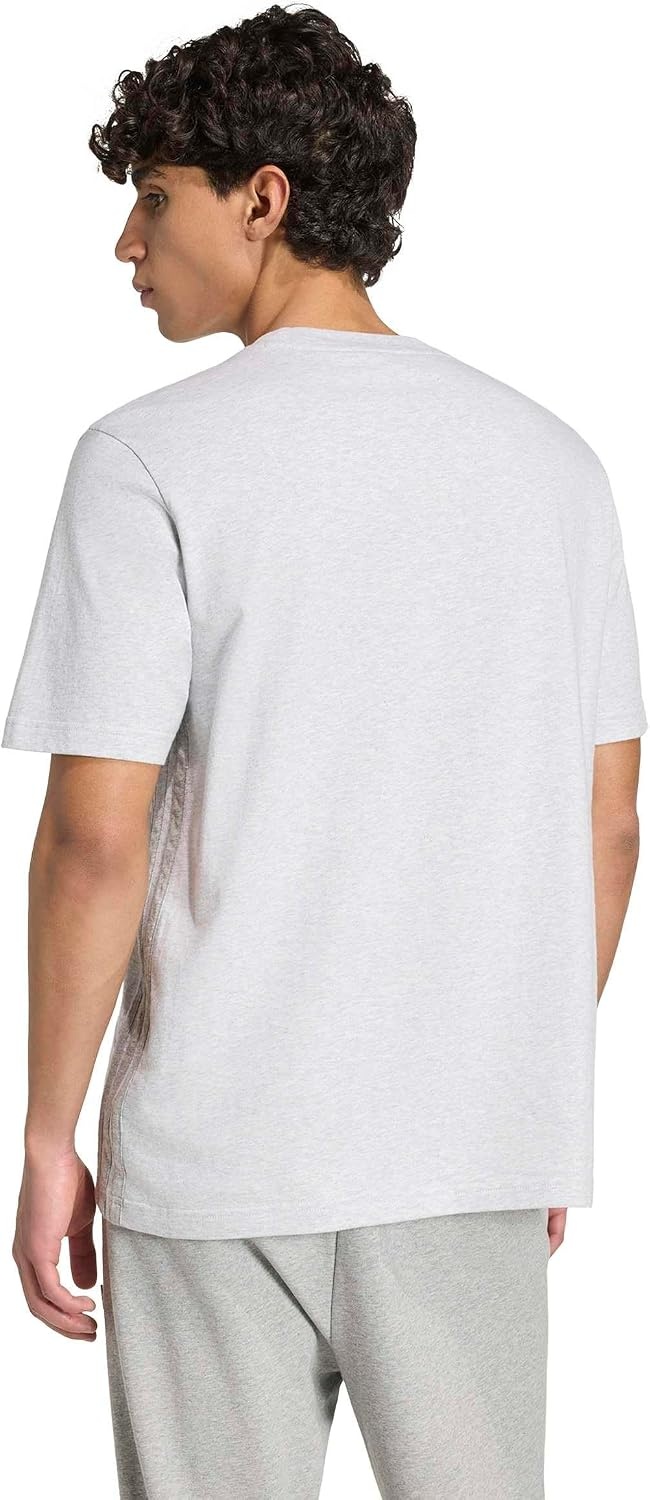 image:imageadidas Mens Essentials 3Stripes Single Jersey TShirtLight Grey Heather