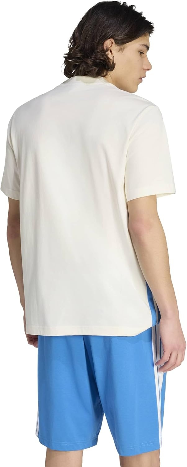 image:imageadidas Mens Essentials 3Stripes Single Jersey TShirtOff WhiteRay Blue