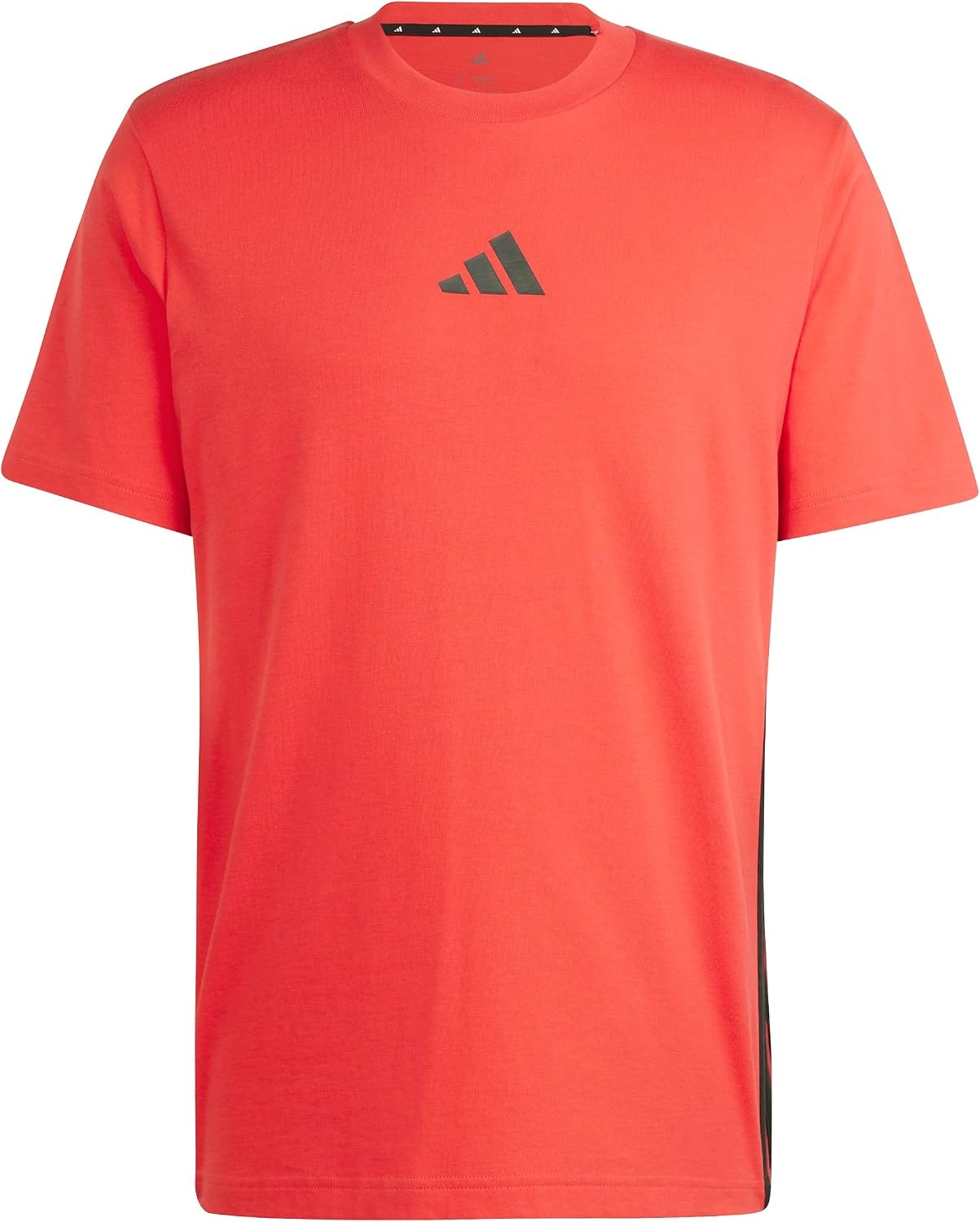 image:imageadidas Mens Essentials 3Stripes Single Jersey TShirtPure RubyBlack