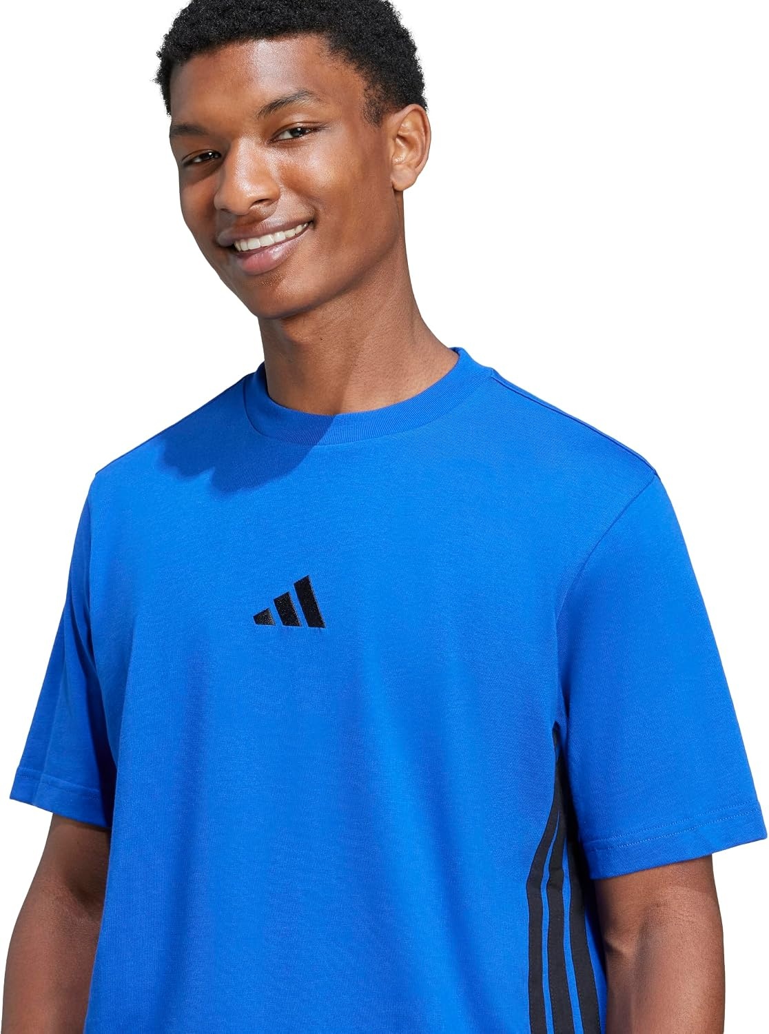 image:imageadidas Mens Essentials 3Stripes Single Jersey TShirtTeam Royal BlueBlack