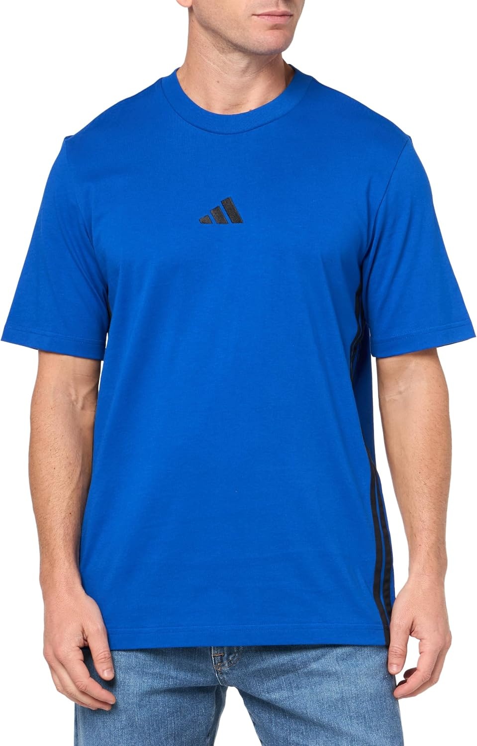 image:imageadidas Mens Essentials 3Stripes Single Jersey TShirtTeam Royal BlueBlack
