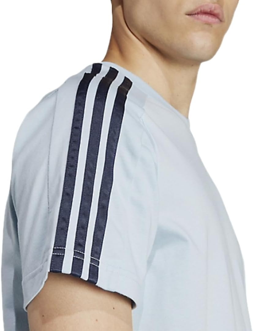 image:imageadidas Mens Essentials 3Stripes Single Jersey TShirtWonder Blue