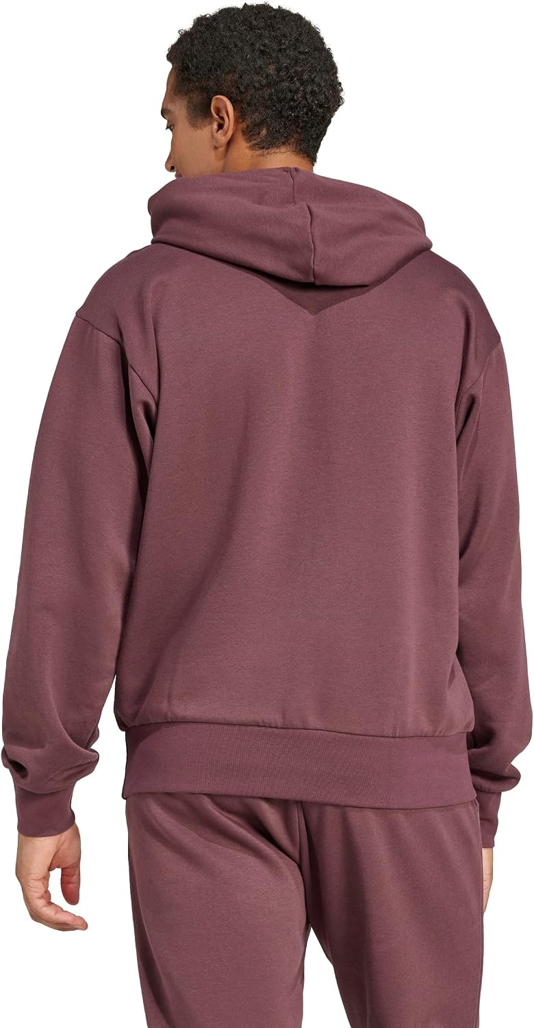image:imageadidas Mens Essentials Feel Cozy Fleece Hoodie SweatshirtAurora RubyWhite