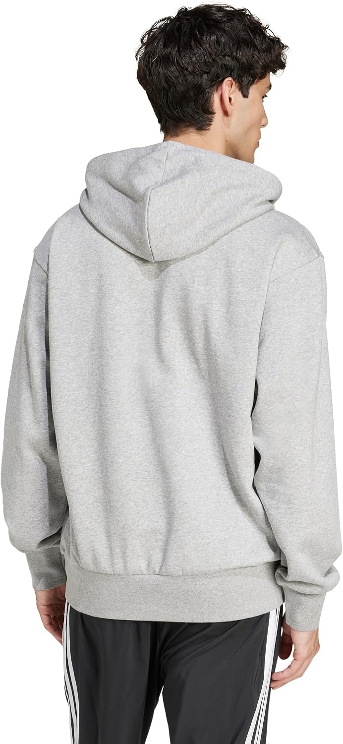 image:imageadidas Mens Essentials Feel Cozy Fleece Hoodie SweatshirtMedium Grey HeatherBlack