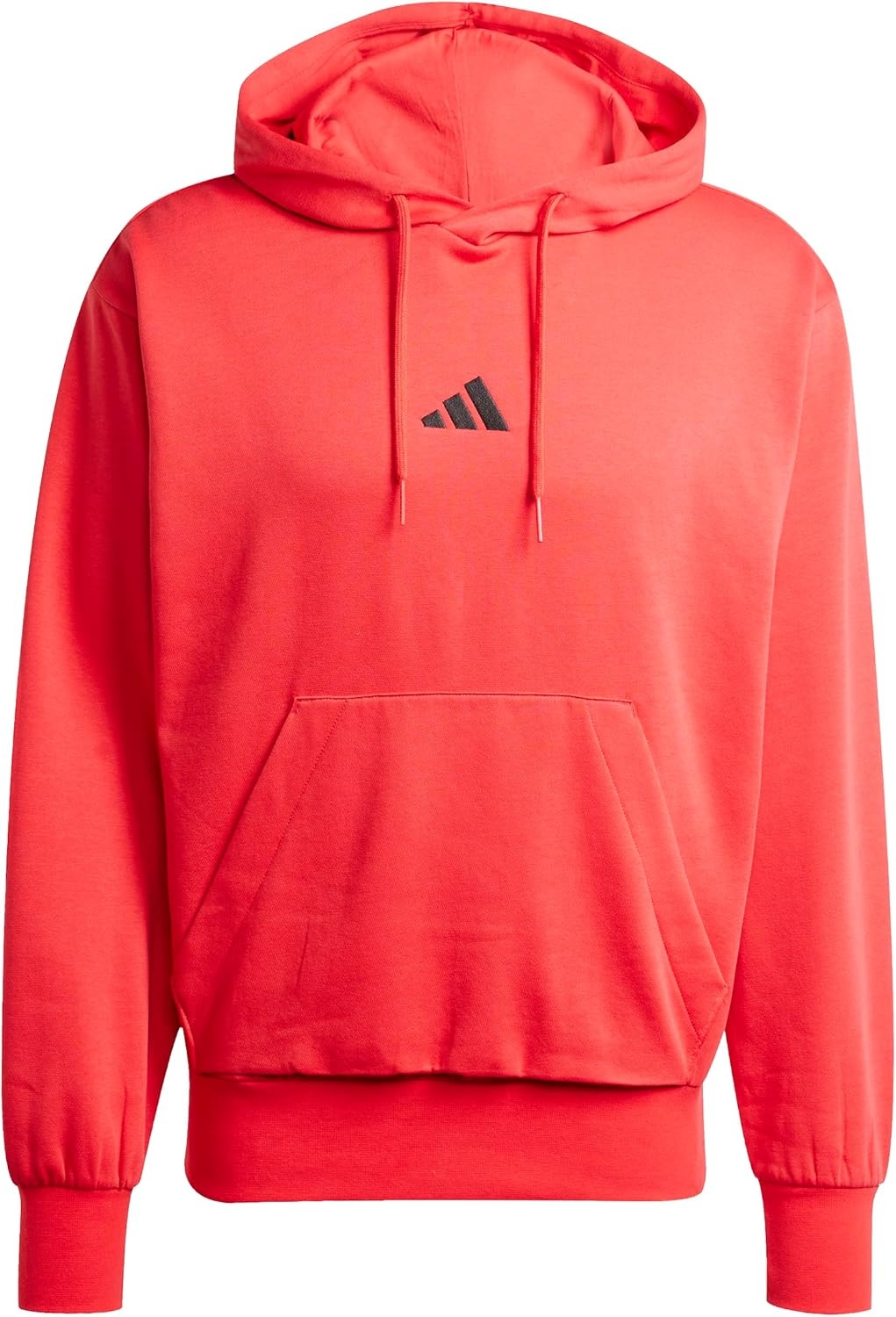 image:imageadidas Mens Essentials Feel Cozy Fleece Hoodie SweatshirtPure RubyBlack