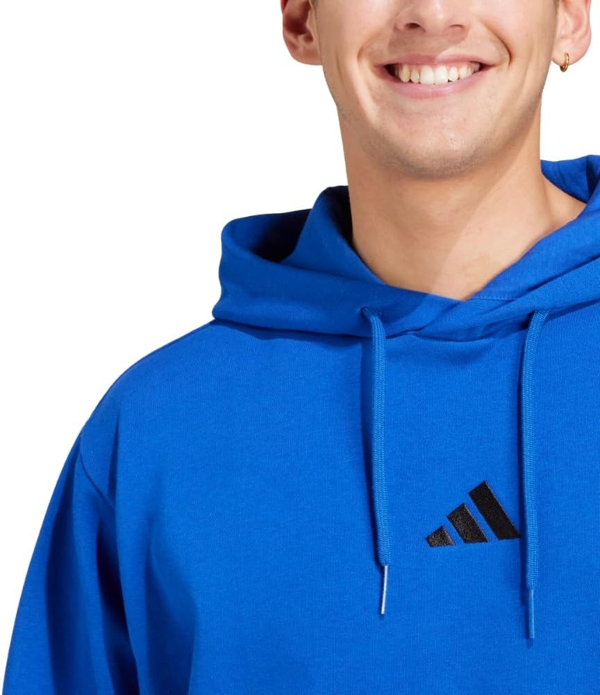 image:imageadidas Mens Essentials Feel Cozy Fleece Hoodie SweatshirtTeam Royal BlueBlack