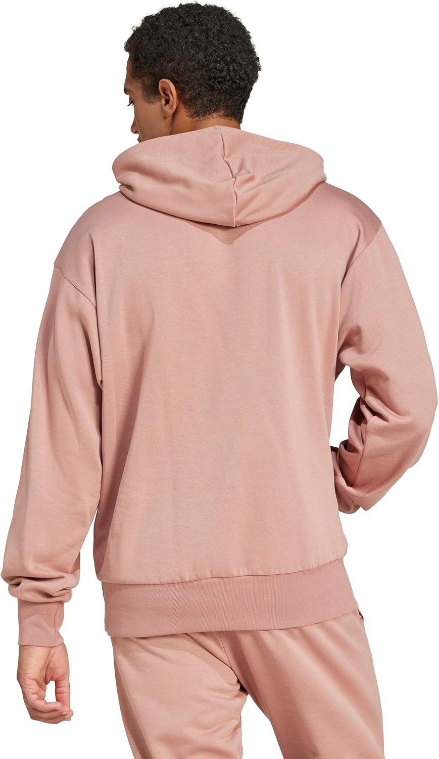 image:imageadidas Mens Essentials Feel Cozy Fleece Hoodie SweatshirtWarm ClayWhite