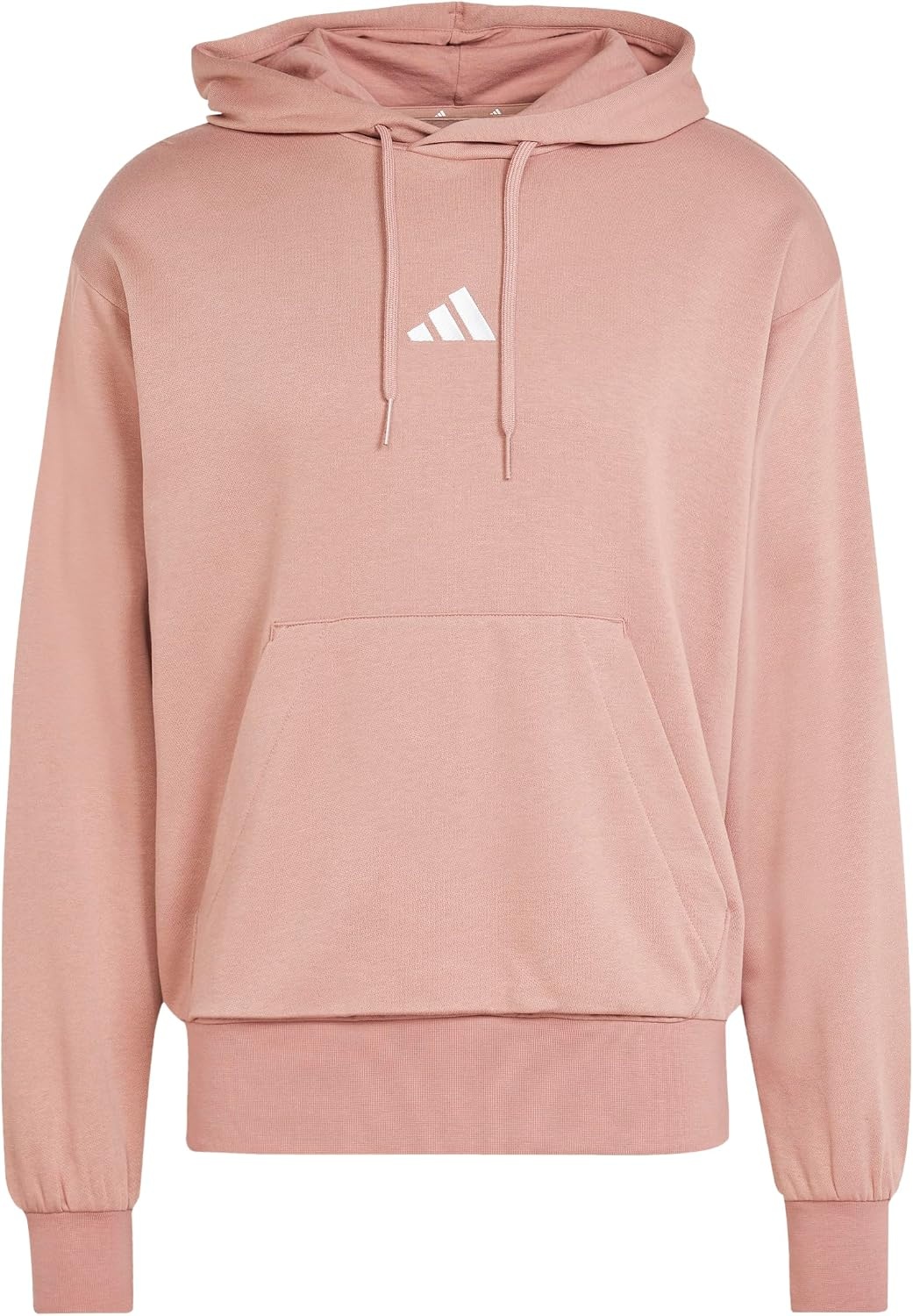 image:imageadidas Mens Essentials Feel Cozy Fleece Hoodie SweatshirtWarm ClayWhite