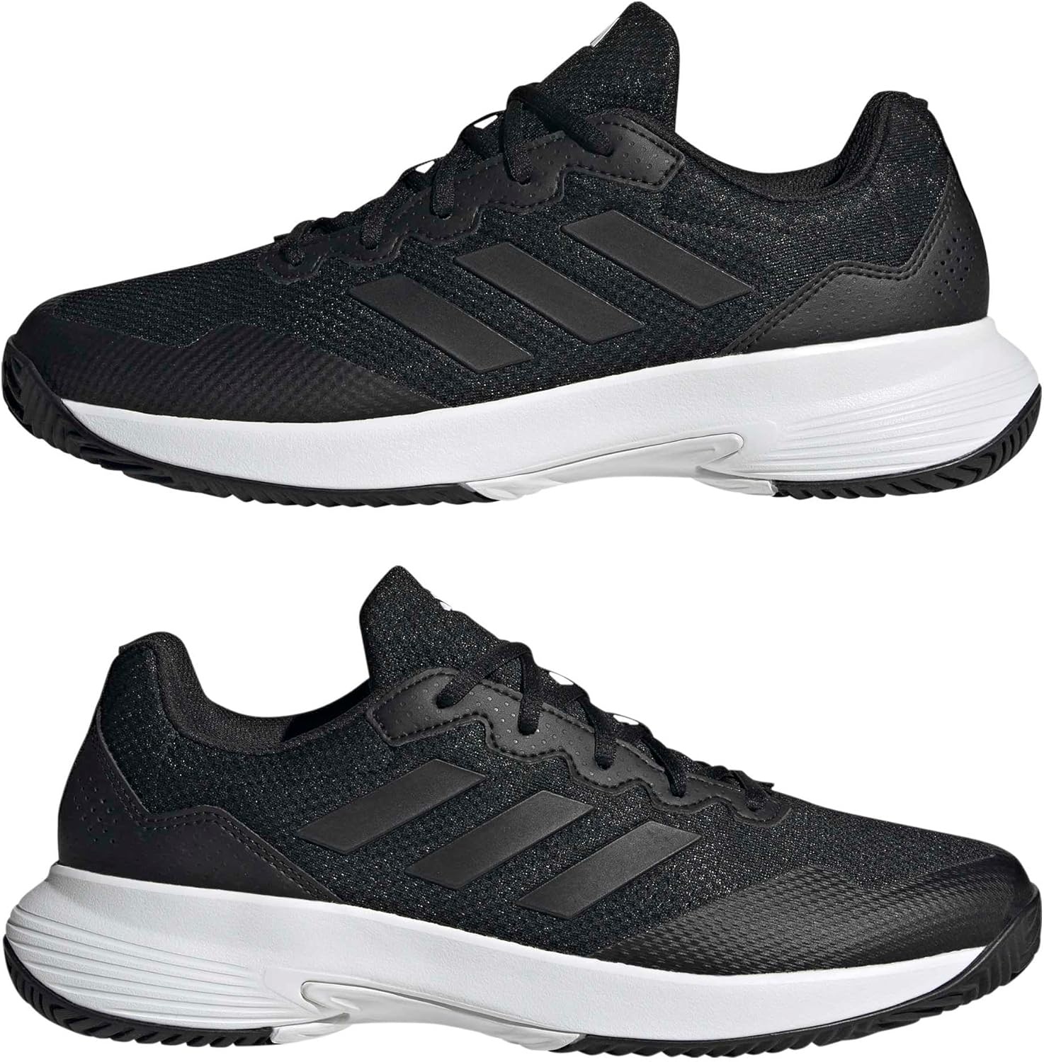 image:imageadidas Mens Gamecourt 2 Tennis ShoesBlackBlackWhite