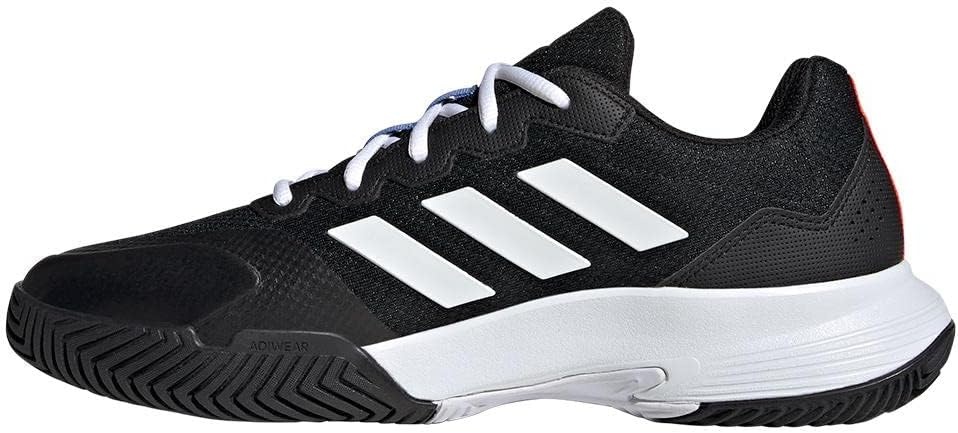 image:imageadidas Mens Gamecourt 2 Tennis ShoesCore BlackWhiteSolar Red