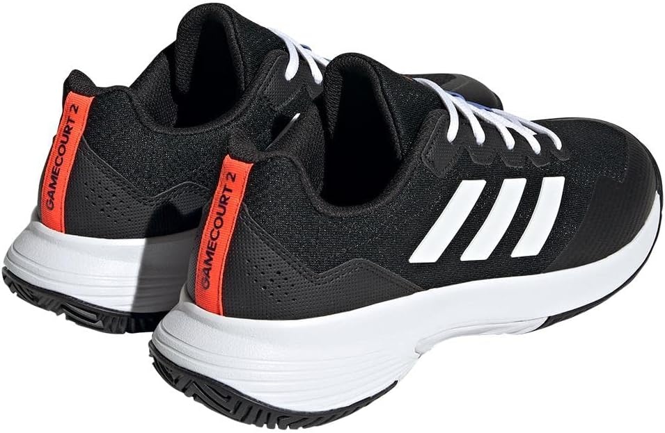 image:imageadidas Mens Gamecourt 2 Tennis ShoesCore BlackWhiteSolar Red