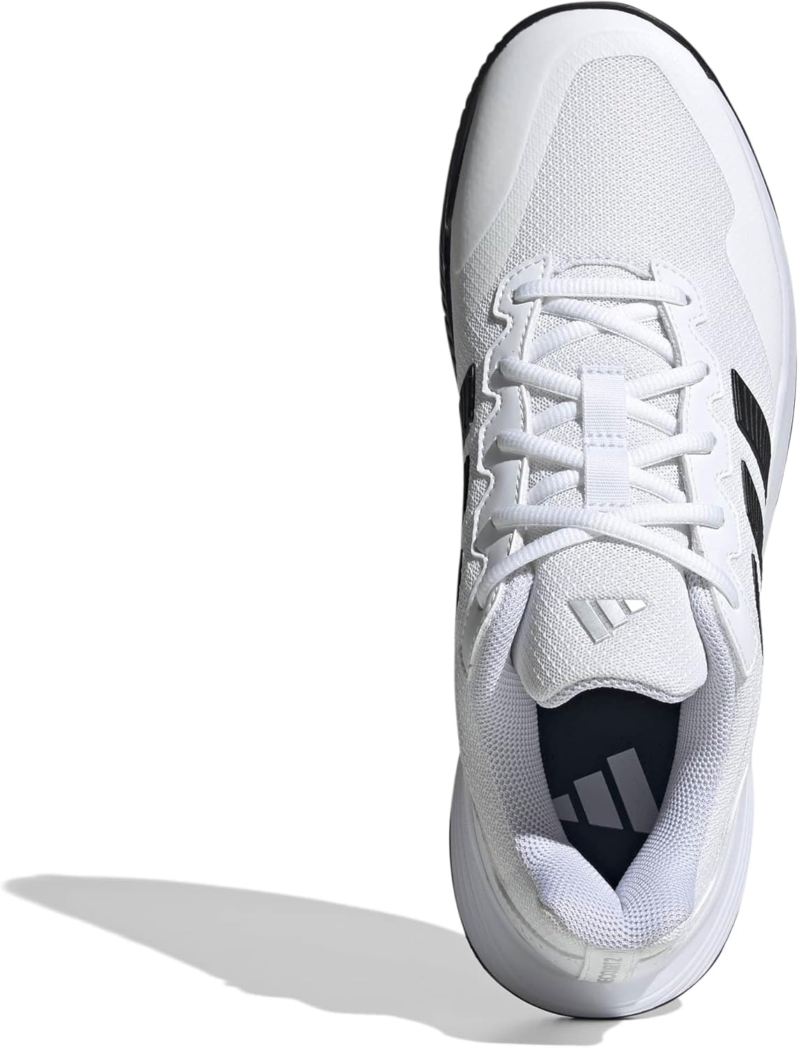 image:imageadidas Mens Gamecourt 2 Tennis ShoesWhiteCore BlackSilver Metallic