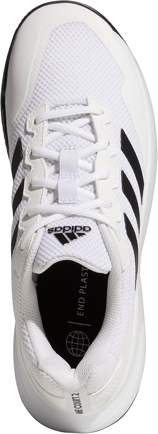 image:imageadidas Mens Gamecourt 2 Tennis ShoesWhiteCore BlackWhite