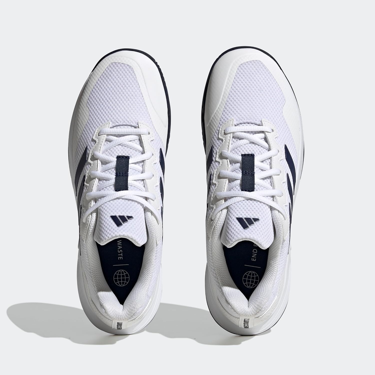 image:imageadidas Mens Gamecourt 2 Tennis ShoesWhiteTeam Navy BlueWhite