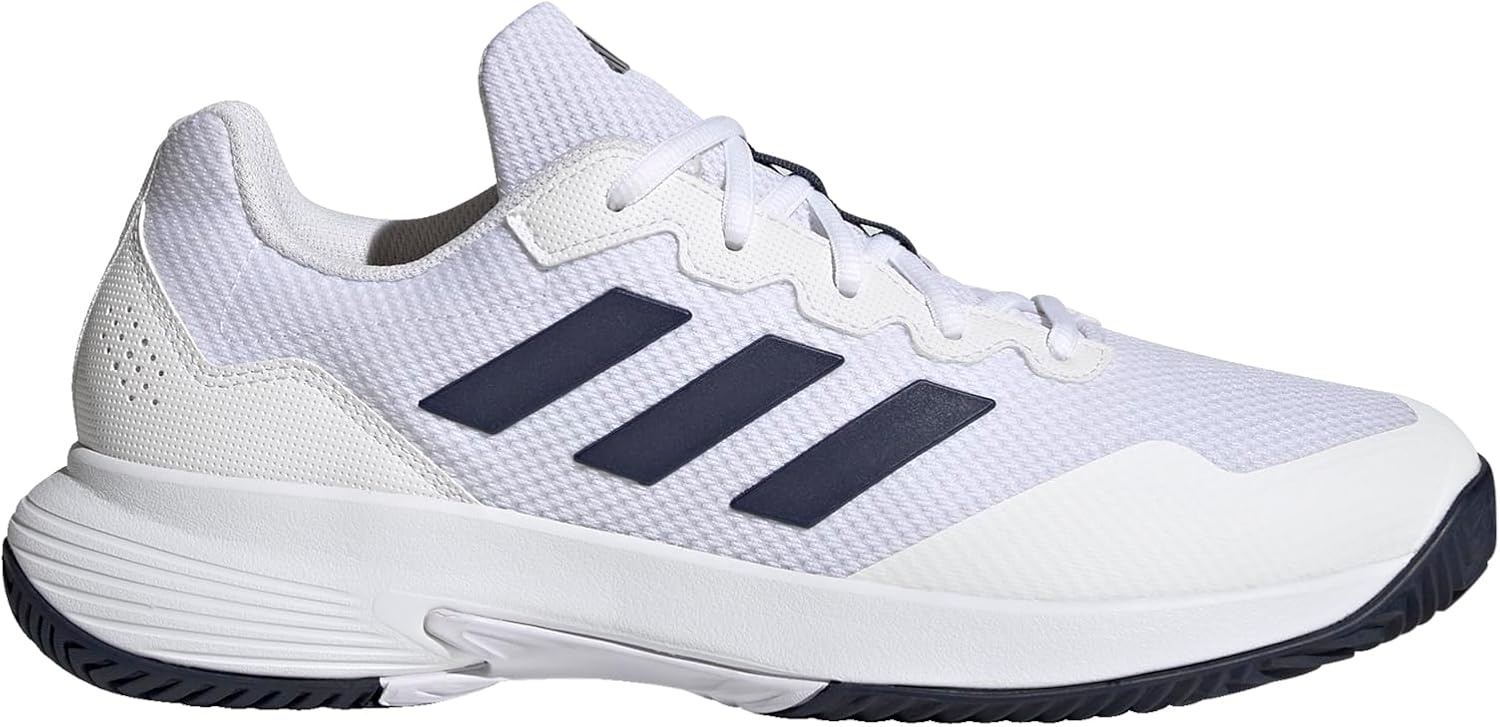 image:imageadidas Mens Gamecourt 2 Tennis ShoesWhiteTeam Navy BlueWhite