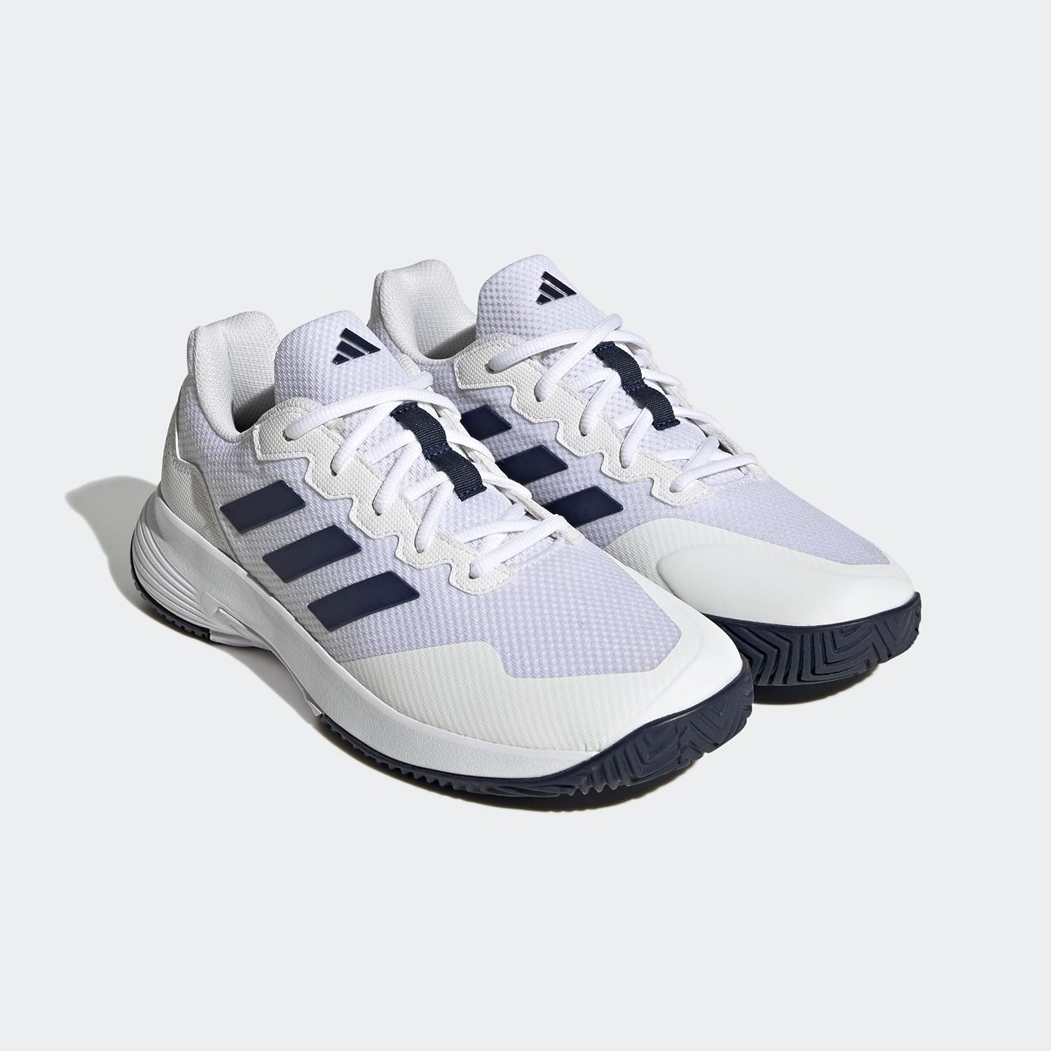 image:imageadidas Mens Gamecourt 2 Tennis ShoesWhiteTeam Navy BlueWhite