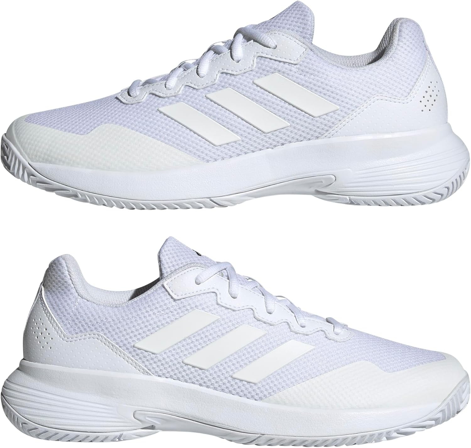 image:imageadidas Mens Gamecourt 2 Tennis ShoesWhiteWhiteMatte Silver