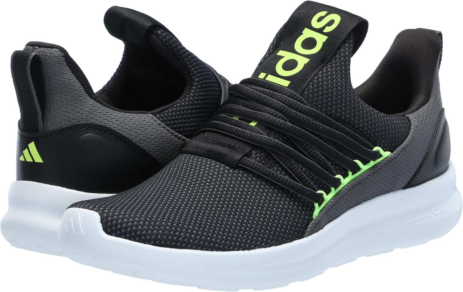 image:imageadidas Mens Lite Racer Adapt 70 Running ShoesBlackGreyLucid Lemon