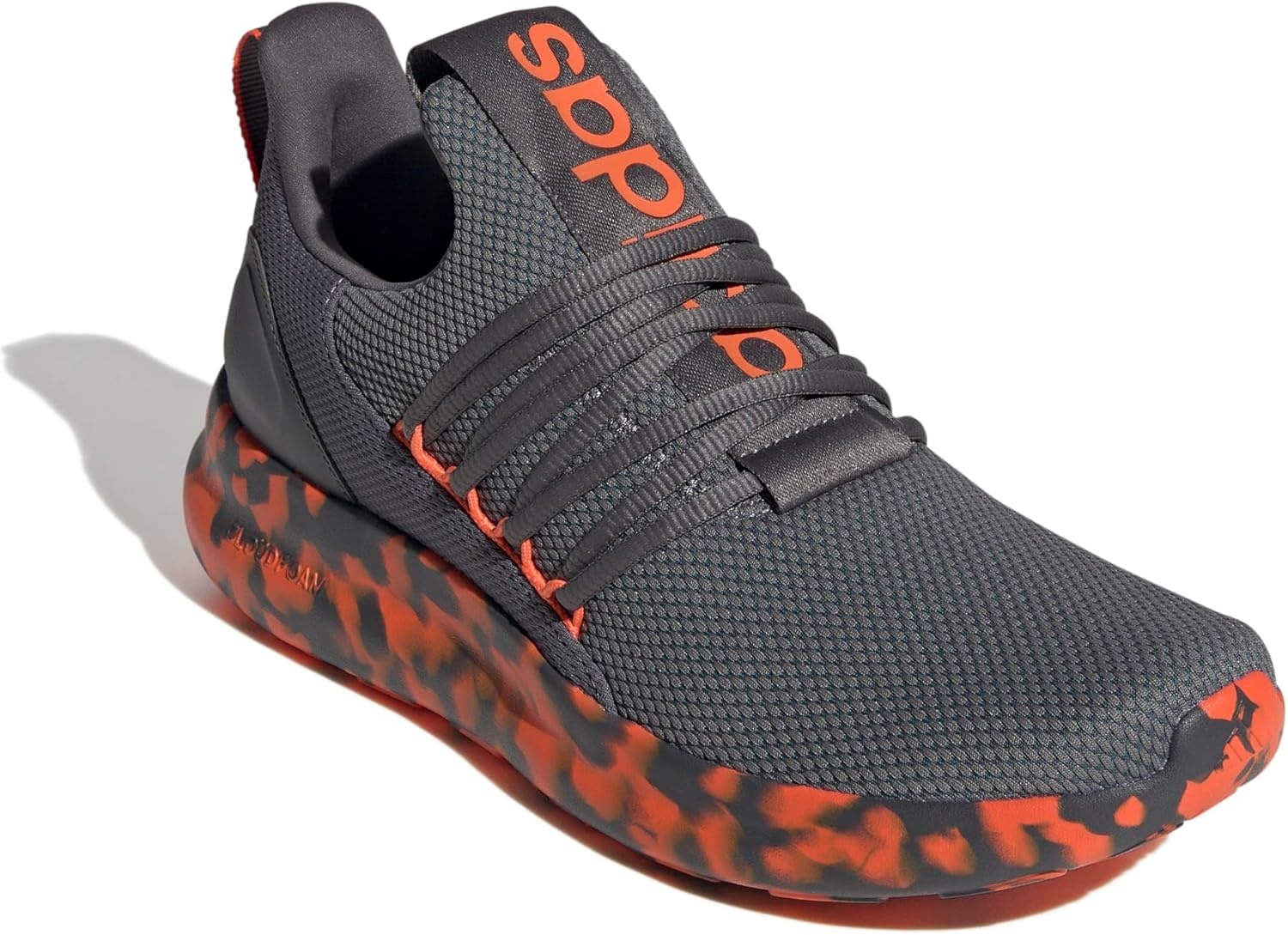 image:imageadidas Mens Lite Racer Adapt 70 Running ShoesGreySemi Impact OrangeGrey