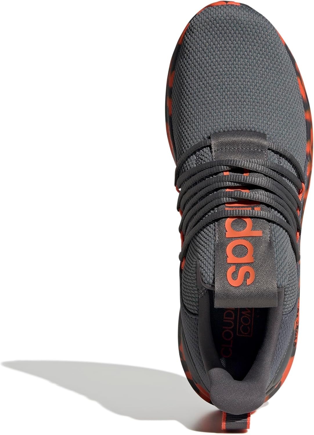 image:imageadidas Mens Lite Racer Adapt 70 Running ShoesGreySemi Impact OrangeGrey