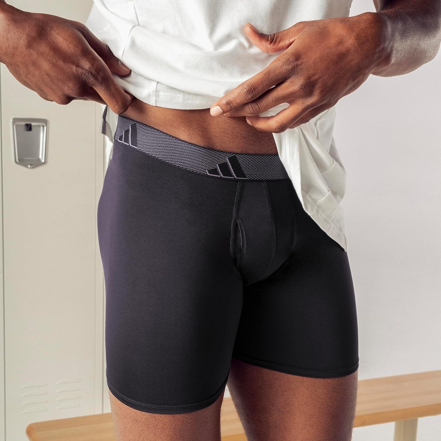 image:imageadidas Mens Microfiber Boxer Briefs 3Pack or 5Pack Performance Stretch MoistureWicking UnderwearBetter ScarletBlackOnix Grey