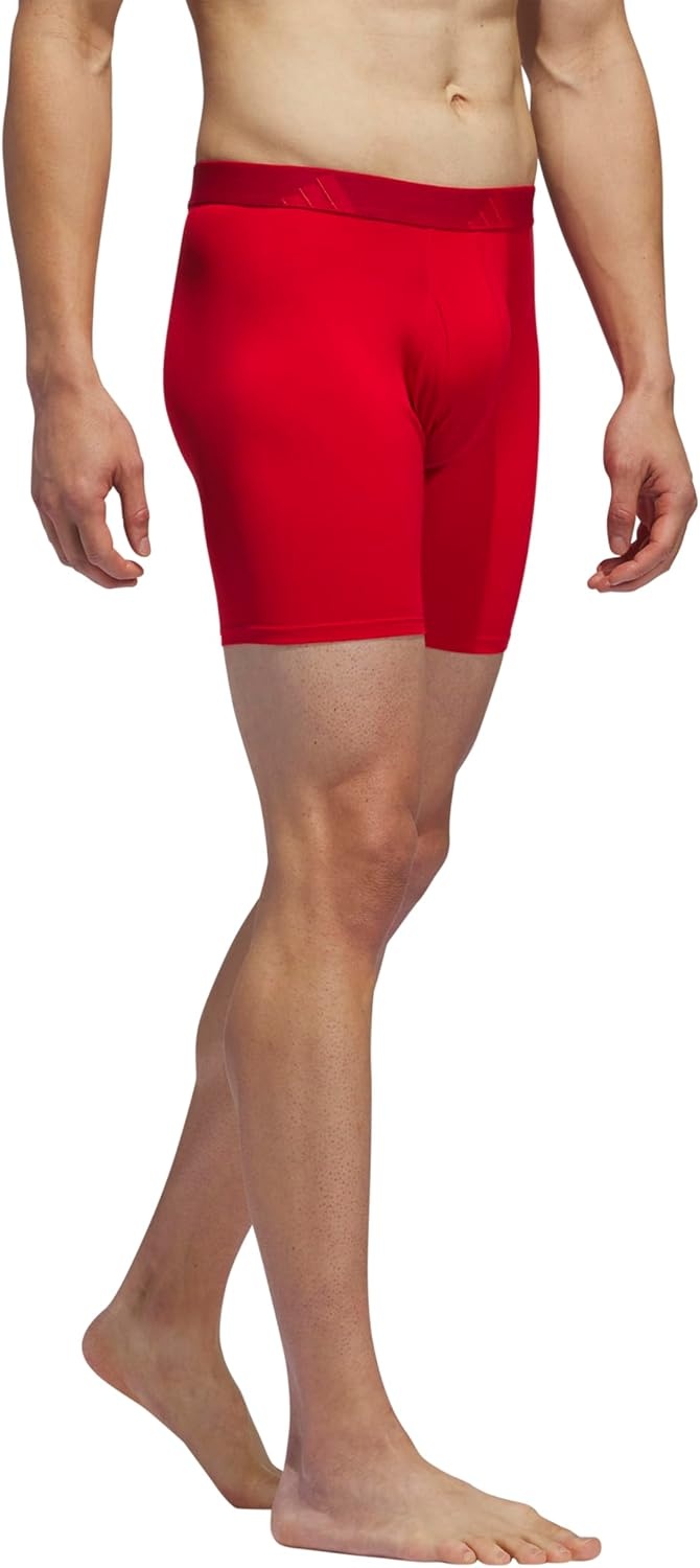 image:imageadidas Mens Microfiber Boxer Briefs 3Pack or 5Pack Performance Stretch MoistureWicking UnderwearBetter ScarletBlackOnix Grey