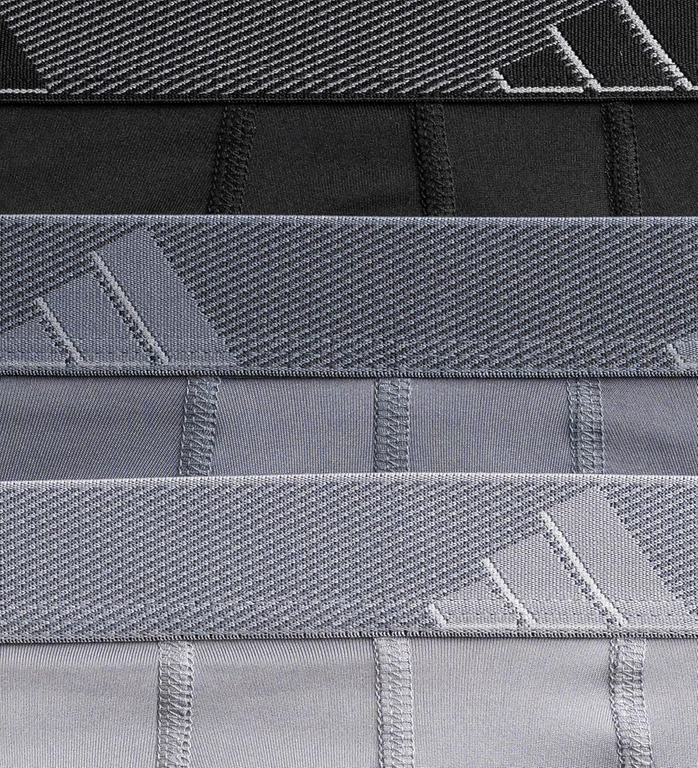 image:imageadidas Mens Microfiber Boxer Briefs 3Pack or 5Pack Performance Stretch MoistureWicking UnderwearBlackOnix GreyGrey