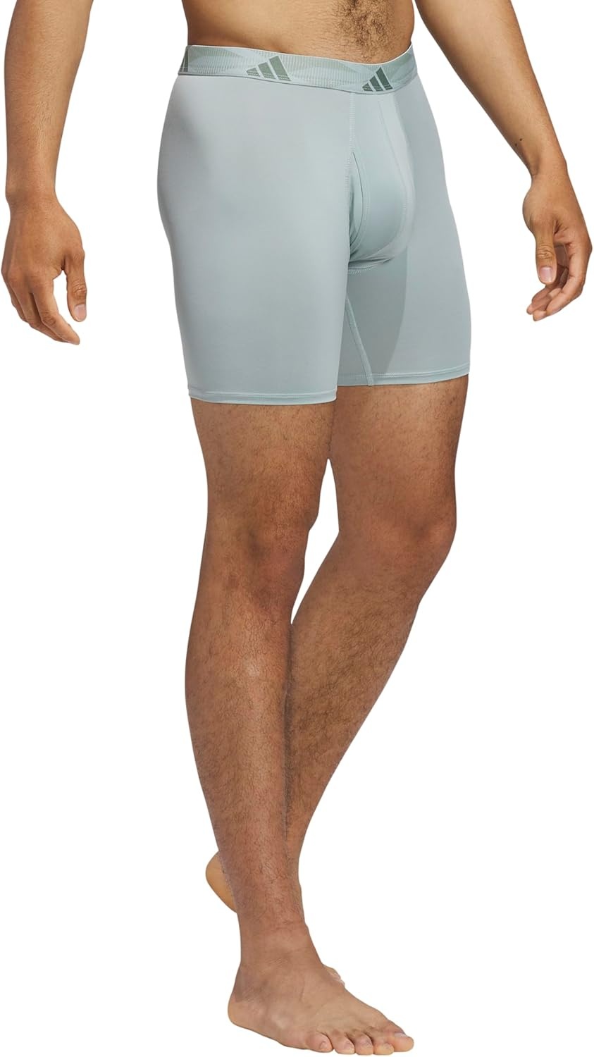 image:imageadidas Mens Microfiber Boxer Briefs 3Pack or 5Pack Performance Stretch MoistureWicking UnderwearWonder Sage GreenGrey SixWonder Cargo Khaki