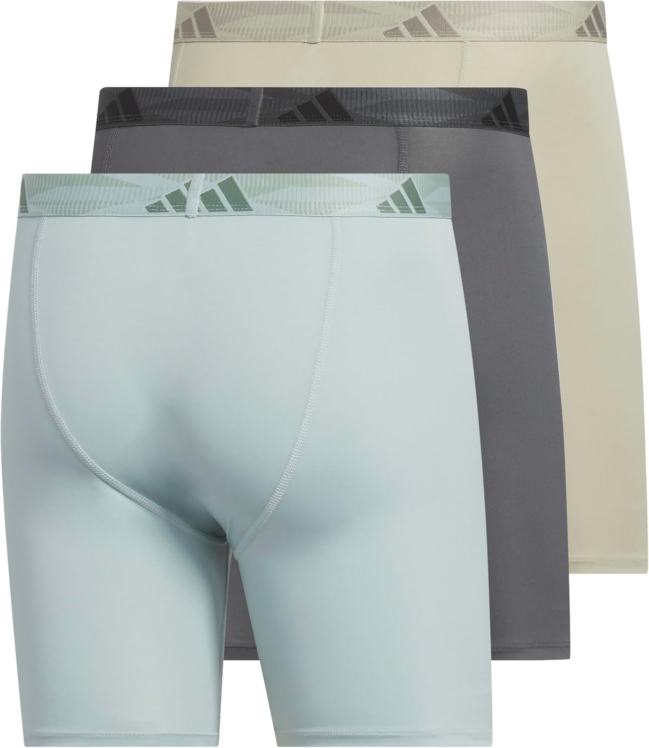 image:imageadidas Mens Microfiber Boxer Briefs 3Pack or 5Pack Performance Stretch MoistureWicking UnderwearWonder Sage GreenGrey SixWonder Cargo Khaki