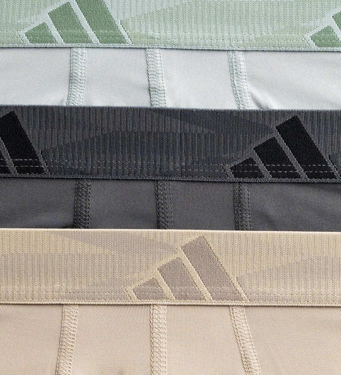 image:imageadidas Mens Microfiber Boxer Briefs 3Pack or 5Pack Performance Stretch MoistureWicking UnderwearWonder Sage GreenGrey SixWonder Cargo Khaki