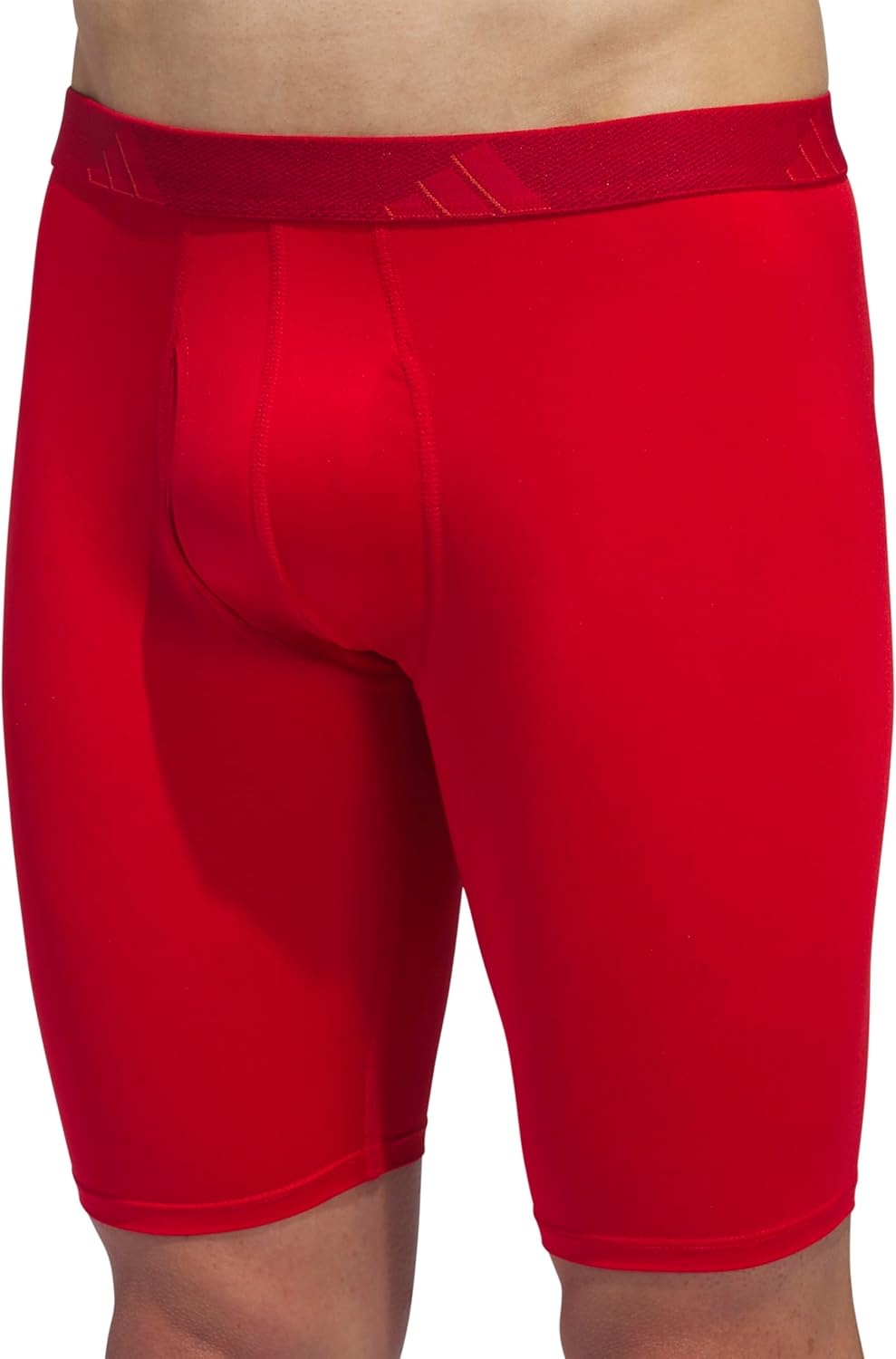 image:imageadidas Mens Microfiber Long Boxer Briefs 3Pack MoistureWicking Performance Stretch UnderwearBetter ScarletBlackOnix Grey